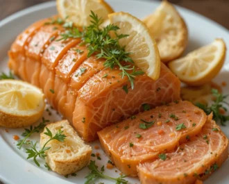 Unmold the terrine gently onto a serving plate. Slice and serve with toast, lemon wedges, or a fresh green salad.