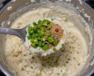 Spicy white queso with jalapeños