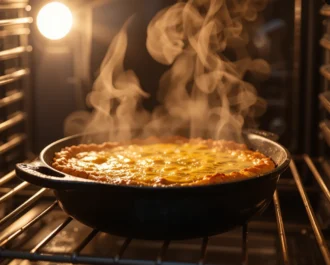 Golden-baked egg white frittata filled with spinach, courgette, and feta, presented in a warm, cosy breakfast setting.