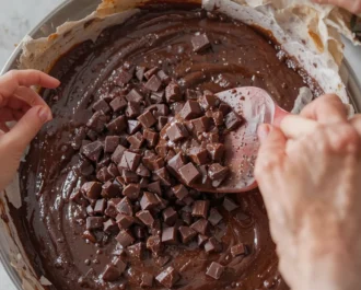 Ingredients for Mary Berry brownie recipe laid out on a kitchen counter