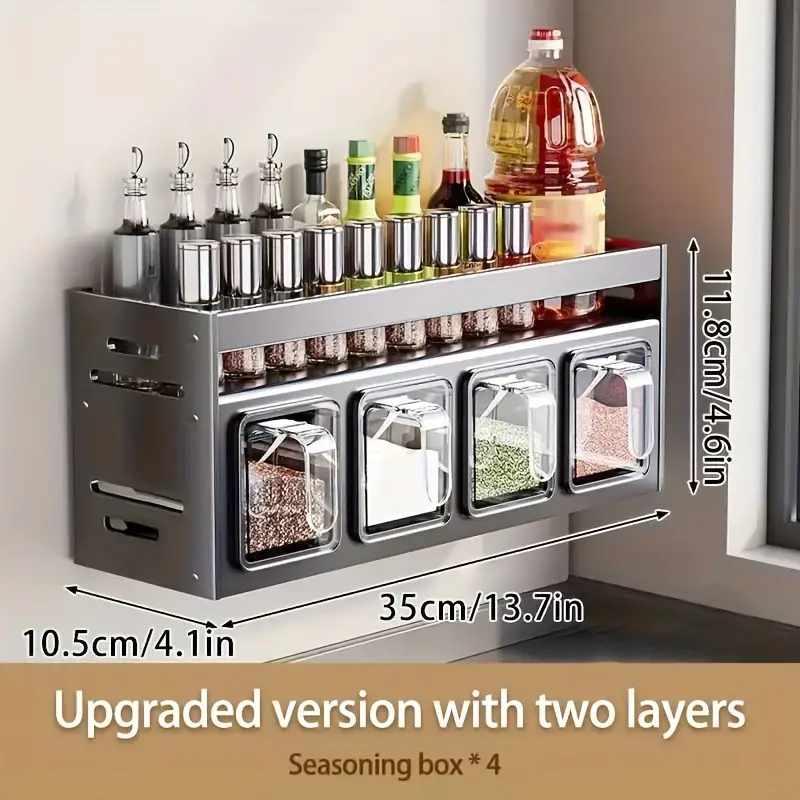 3 Genius Kitchen Organizers That Will Instantly Declutter Your Cooking Space ๐ง 8 JOXIQ Space-saving spice rack attached to wall or cabinet with a metallic finish